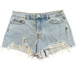 Gianni Bini Women’s jean cuttoff shorts, distressed, cotton, Size 28